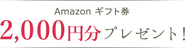 Amazon ギフト券 2,000円分プレゼント!
