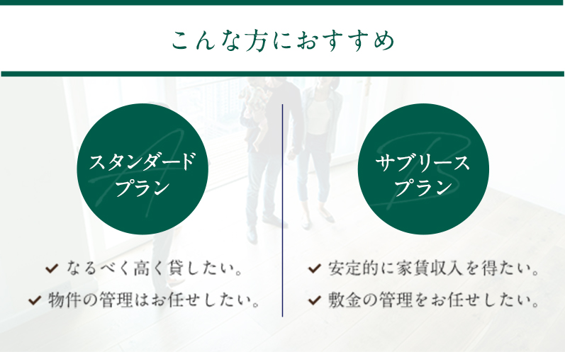 ニーズに合わせて分かりやすく選べる2つの管理プラン