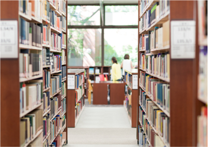豊富な教育施設が整う図書館が多い教育エリア