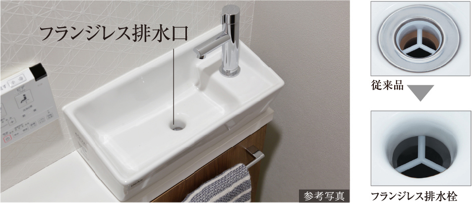 アクアセラミックの手洗い器（カウンター付）（C・Dタイプ除く）