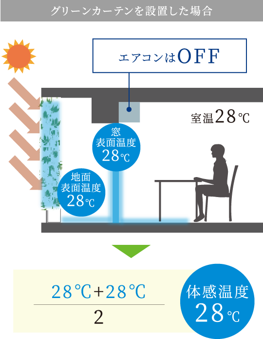 グリーンカーテンを設置した場合