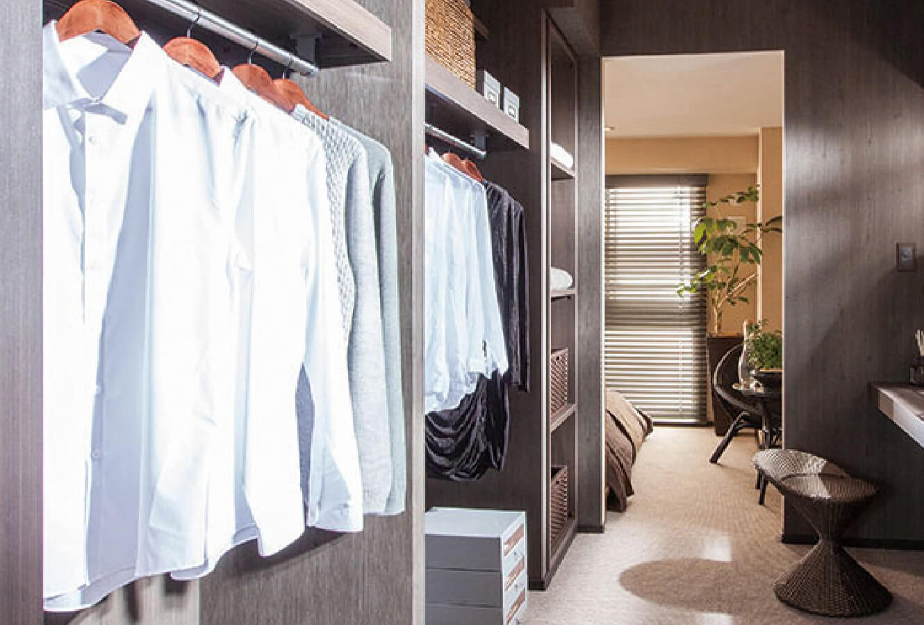 生活動線を確保した収納に