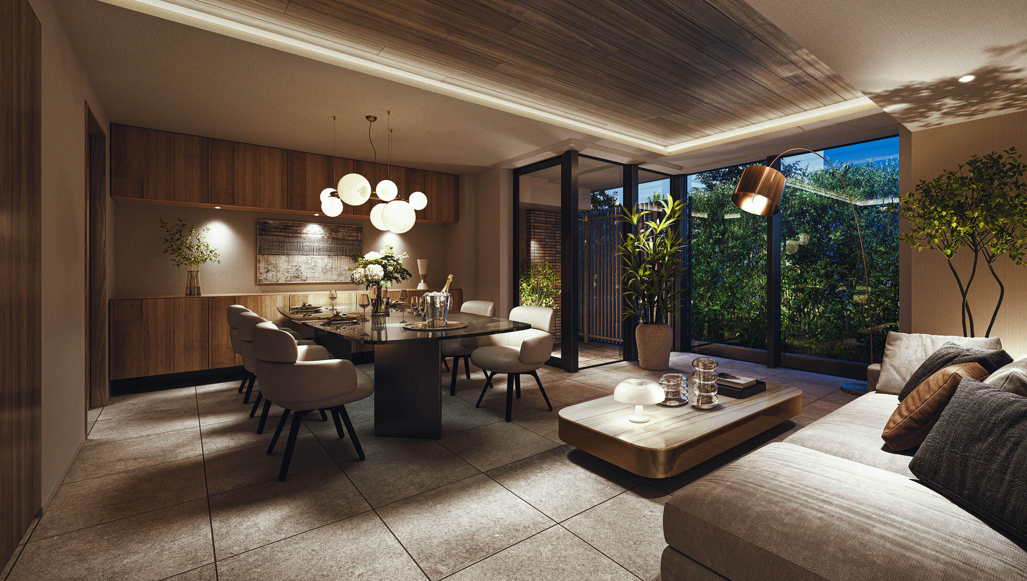 リビング・ダイニング完成予想図(H2タイプ/有償設計変更プラン)