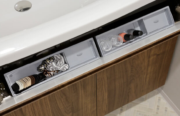 洗面ボウル手前のフロントポケット