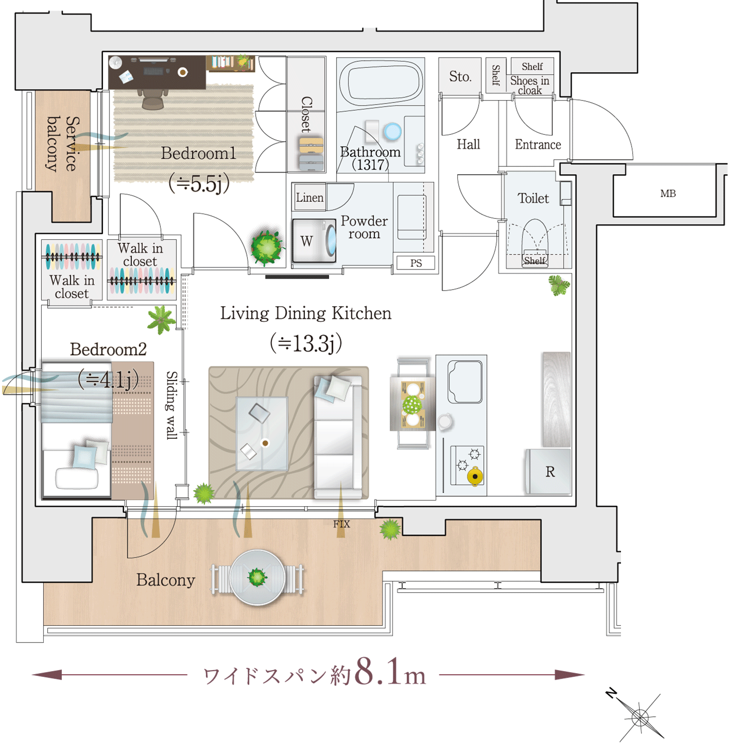 Btype 家具配置図1