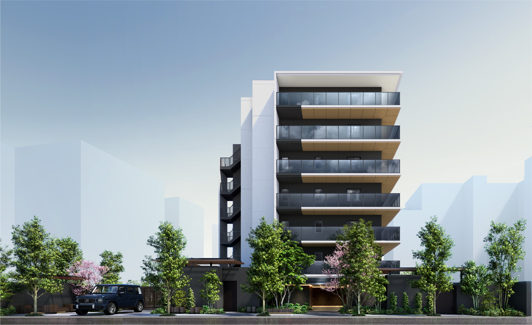 エントランス側外観完成予想図