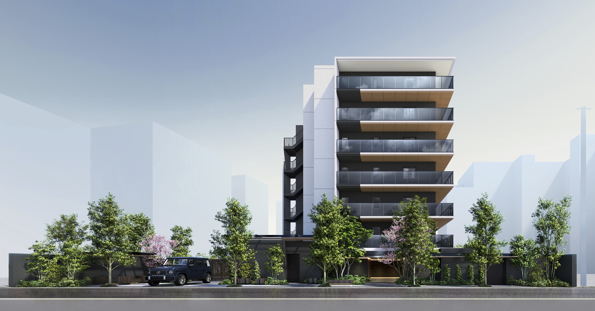 エントランス側外観完成予想図