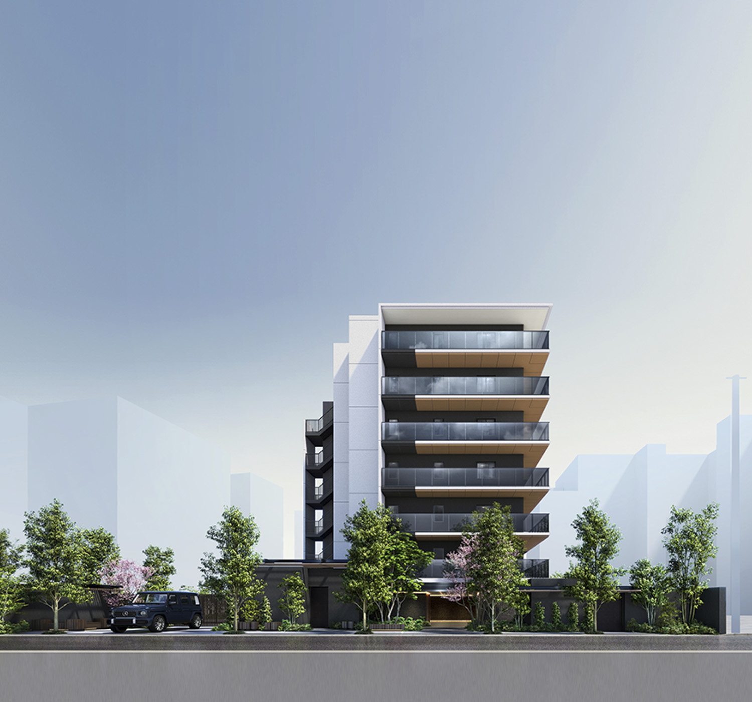 エントランス側外観完成予想図