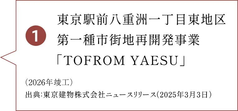 東京駅前八重洲一丁目東地区 第一種市街地再開発事業「TOFROM YAESU」