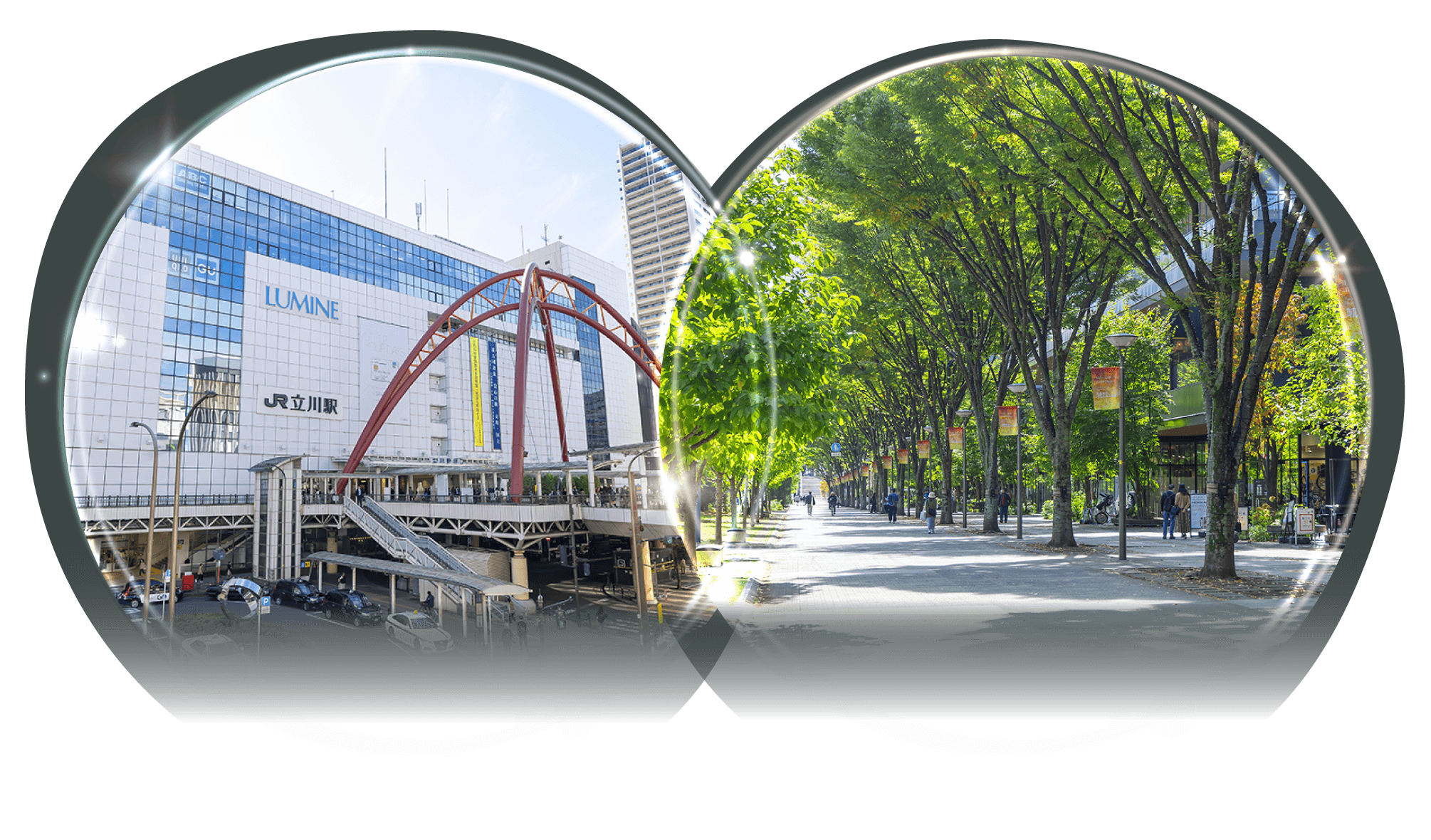 駅周辺グリーンスプリングス横の遊歩道