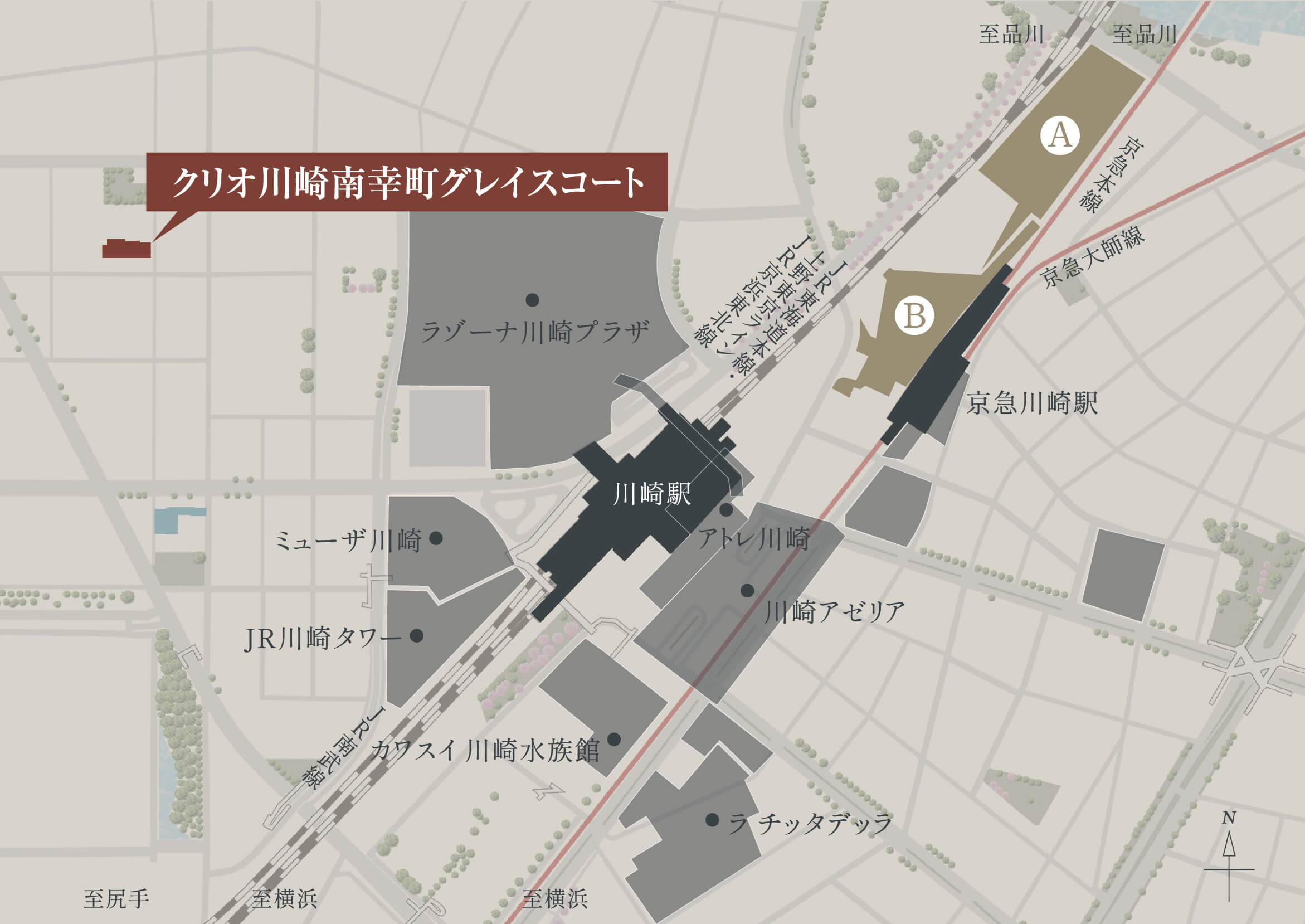 □JR「川崎」駅周辺開発エリアマップ