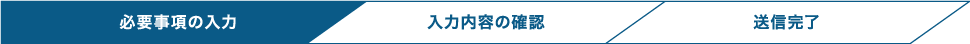 「必要事項の入力」｜入力内容の確認｜送信完了