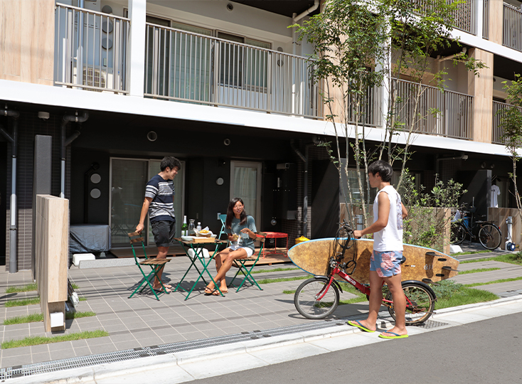 1階住戸テラスのオープンスペース